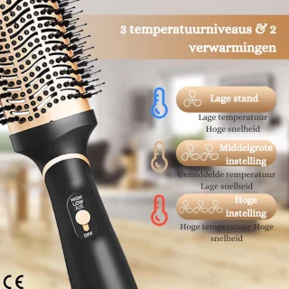 Warmeluchtborstel 5-in-1 Titanium Coating 1000W