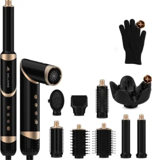 Wellshine 9 in 1 Airstyler Nova - Multistyler - Zwart