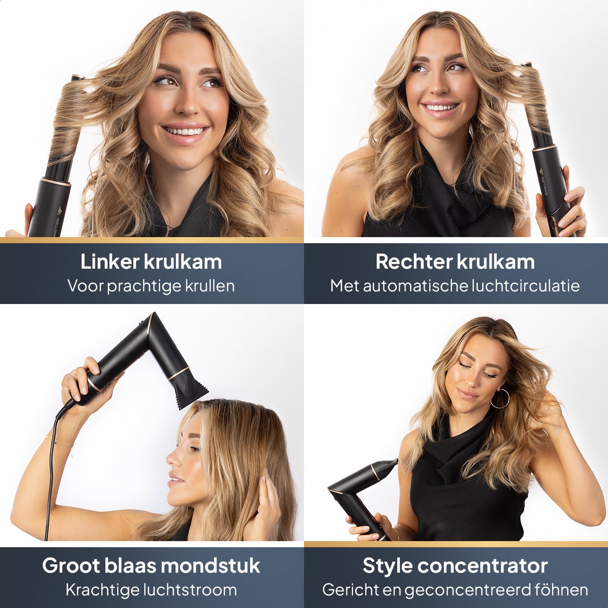 Wellshine Airstyler Pro Multistyler Roterende Fohnborstel
