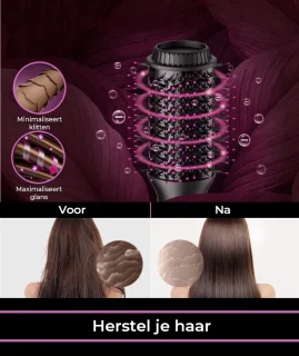 Zedar Magic Brush 3-in-1 Föhnborstel 1200W Zwart/Roze