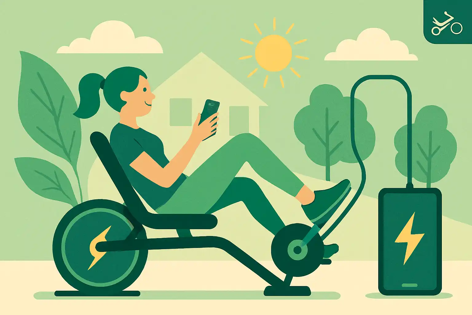 Eco-workout in huis: hoe een energie-opwekkende ligfiets je telefoon én jezelf oplaadt