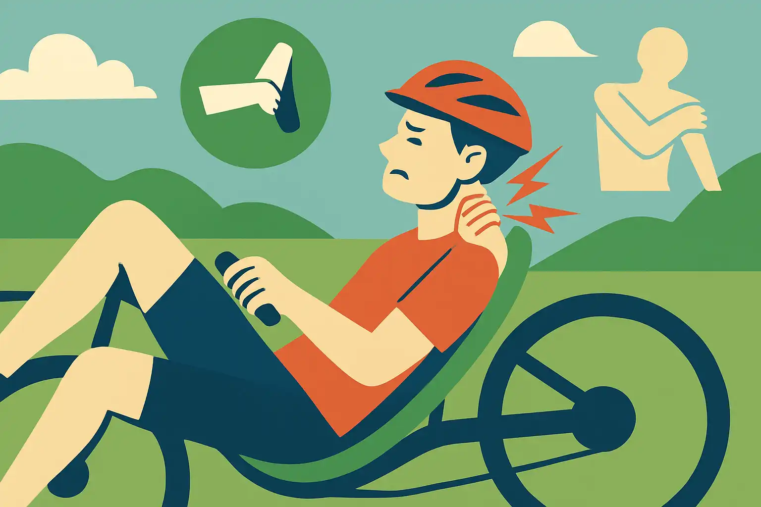 Last van nek- en schouderpijn tijdens het ligfietsen? 7 simpele aanpassingen en stretches die echt werken