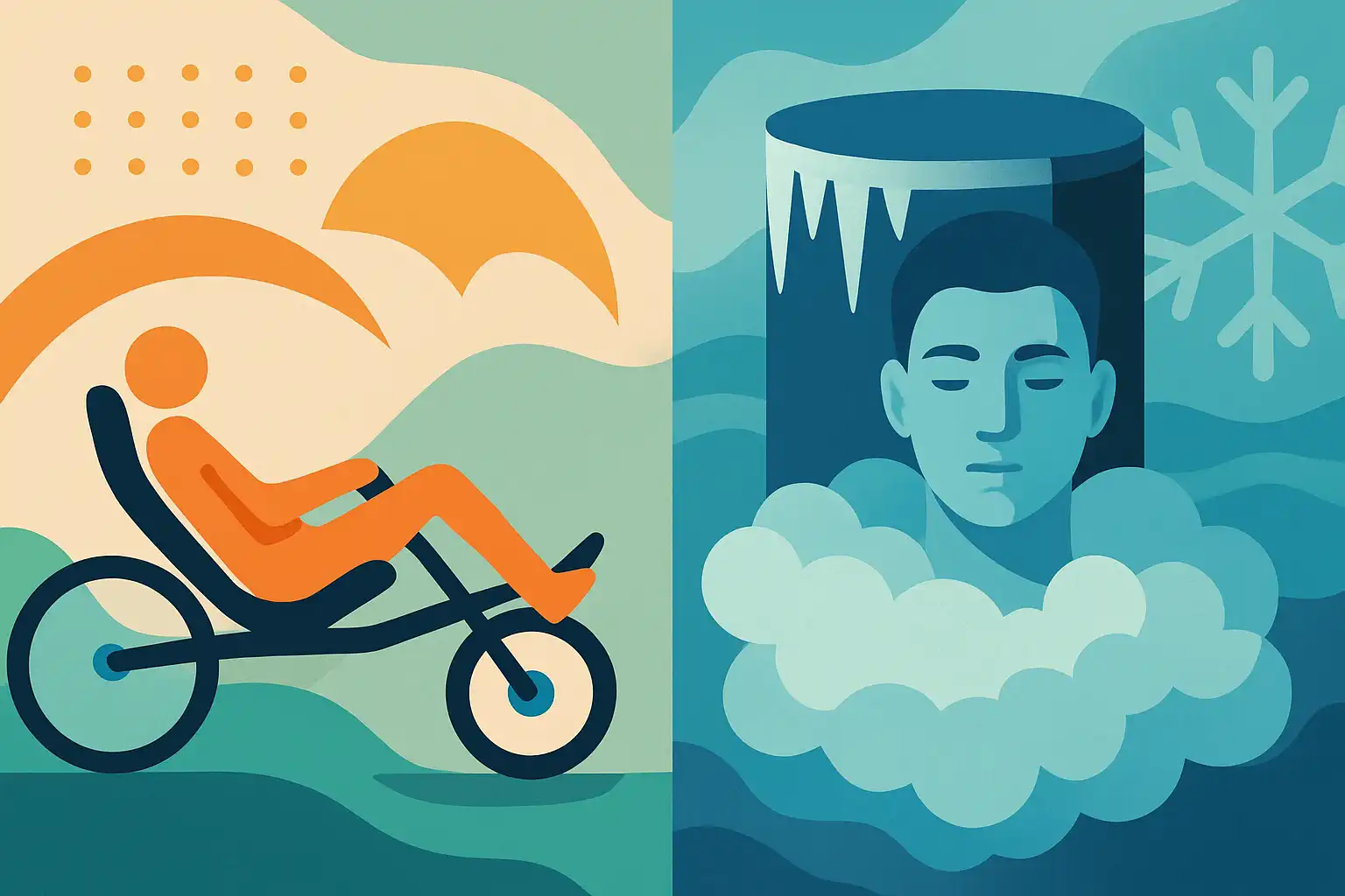 Ligfiets en cryotherapie