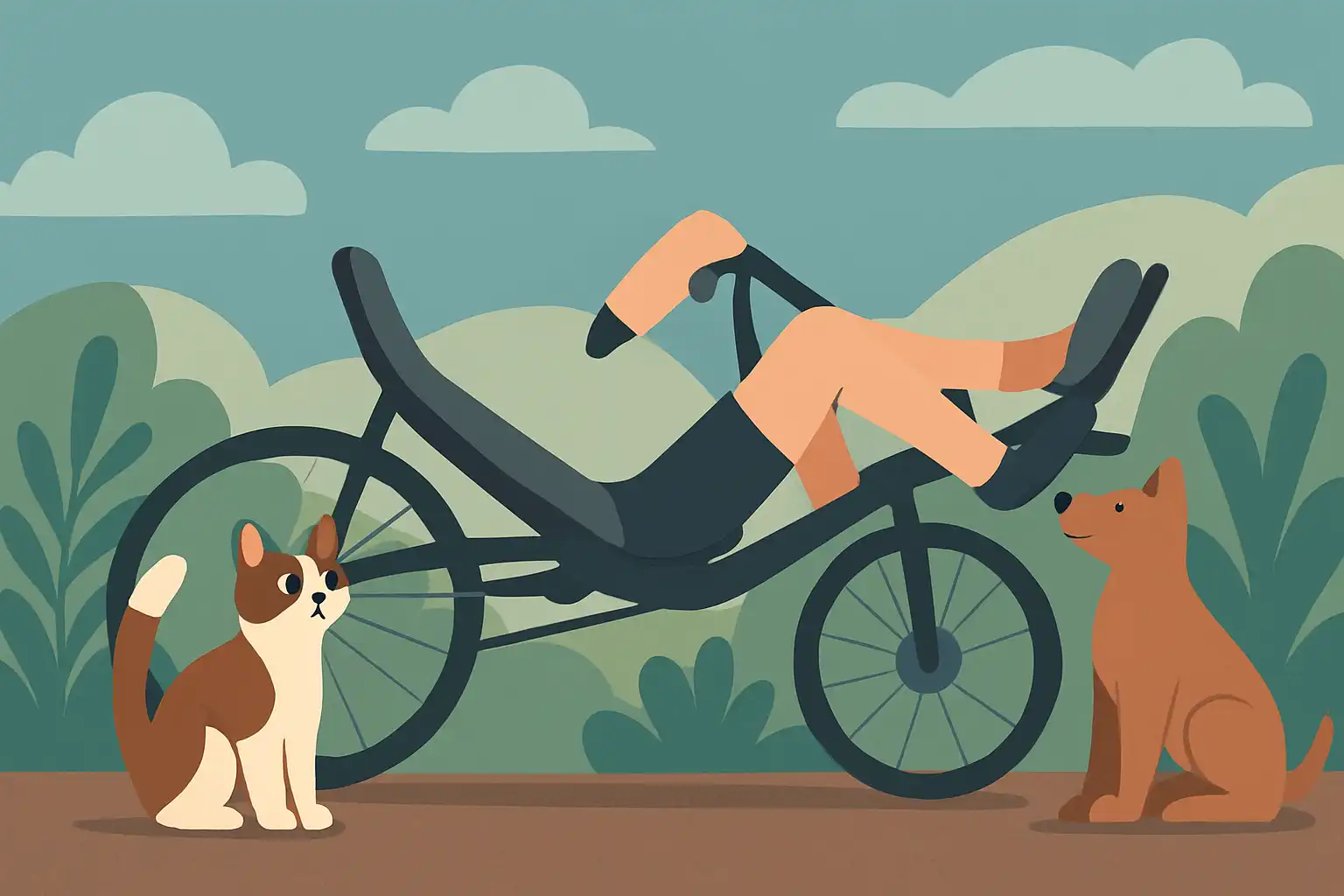 Ligfiets en huisdieren: veilig trainen met een nieuwsgierige hond of kat