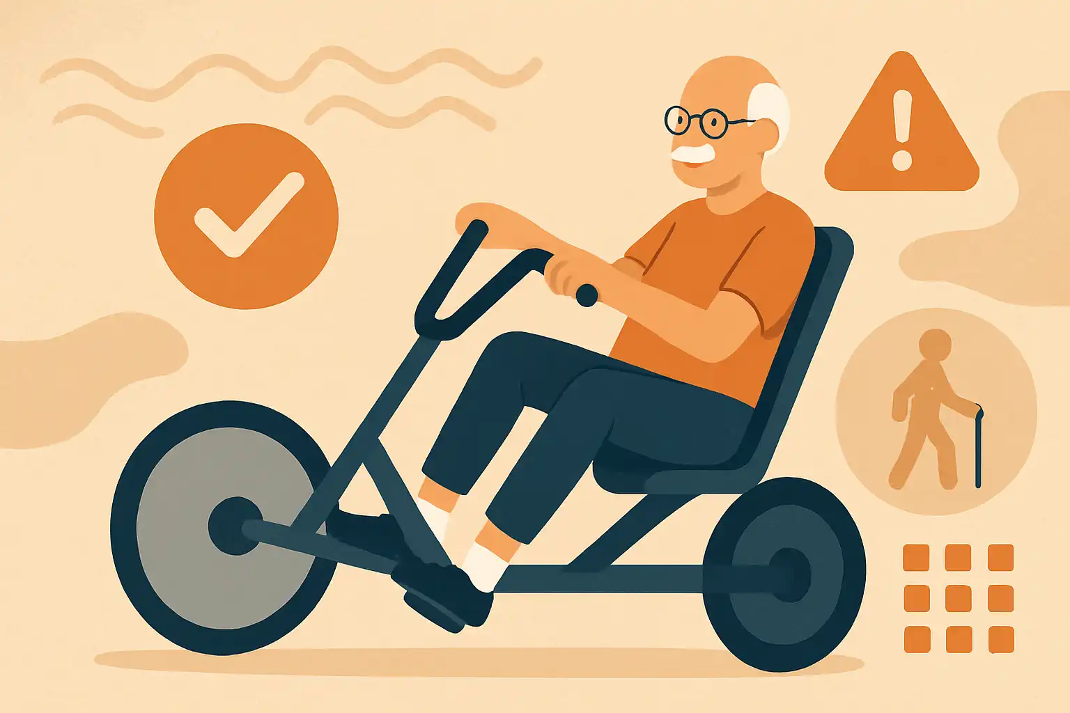 Ligfiets voor senioren: veilig trainen, valpreventie en praktische routines