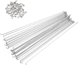 De 14G (2 mm) J-Bend roestvrijstalen fietsspaken met messing tepels in één oogopslag