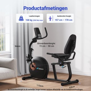 MERACH Opvouwbare Semi-Recumbente Hometrainer