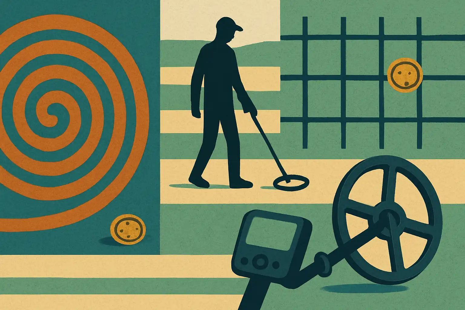 Zo kies je de beste zoekstrategie: spiraal, strook of raster — welke levert echt de meeste vondsten?