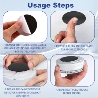 Smoke Detector, Holder, Adhesive Pads, Magnetic Smoke Detector, Self-Adhesive Magnetic Pads for Fire Detectors and Gas Detector, Adhesive Pads with Magnetic Attachment, Strong Magnets, Easy to Install