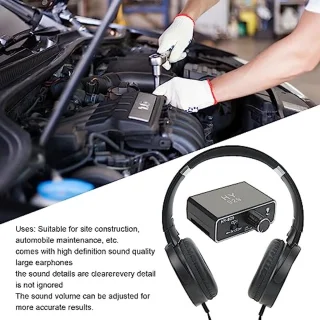 Home Water Leak Detector, Underground Water Leak Detector, Water Pipe Finder, Improved High-Strength Sound Amplifier with Headset, AC Power for Construction Site Construction