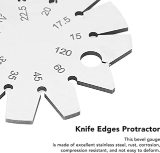 Stainless Steel Bevel Angle Range 15-120 Degree Axe Angle Gauge Round Shape Knife Angle Finder for Measuring Knife Angle