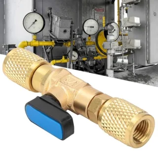 Koudemiddelkogelafsluiter messing airconditioning Koelmiddelafsluiter aansluiting op slang koelgereedschap Koelmiddel kogelkraanadapter Kogelkogelkraan aansluiting G1 / 4 ''