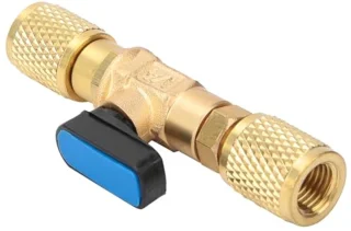 Koudemiddelkogelafsluiter messing airconditioning Koelmiddelafsluiter aansluiting op slang koelgereedschap Koelmiddel kogelkraanadapter Kogelkogelkraan aansluiting G1 / 4 ''