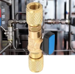 Koudemiddelkogelafsluiter messing airconditioning Koelmiddelafsluiter aansluiting op slang koelgereedschap Koelmiddel kogelkraanadapter Kogelkogelkraan aansluiting G1 / 4 ''