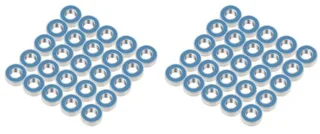 50 Stuks Set MR115-2RS Afgedichte Kogellagers met Blauw Metaal en Rubber, 5 * 11 * 4mm voor Industrieel Gebruik