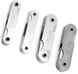 Radius Gauge Set, 4 stks Rvs Radius Fillet Gauge, R0.3-1.5 / R1-6.5 / R7-14.5 / R15-25 Externe Interne Draagbare Concave Convex Meetinstrument