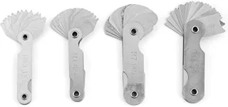 Radius Gauge Set, 4 stks Rvs Radius Fillet Gauge, R0.3-1.5 / R1-6.5 / R7-14.5 / R15-25 Externe Interne Draagbare Concave Convex Meetinstrument
