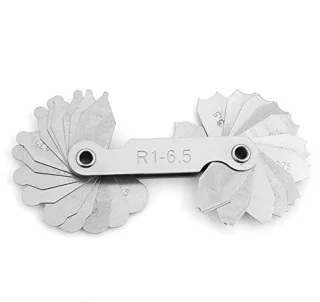 Radius Gauge Set, 4 stks Rvs Radius Fillet Gauge, R0.3-1.5 / R1-6.5 / R7-14.5 / R15-25 Externe Interne Draagbare Concave Convex Meetinstrument