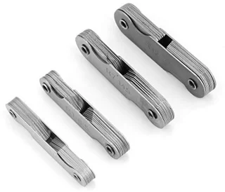 Radius Gauge Set, 4 stks Rvs Radius Fillet Gauge, R0.3-1.5 / R1-6.5 / R7-14.5 / R15-25 Externe Interne Draagbare Concave Convex Meetinstrument
