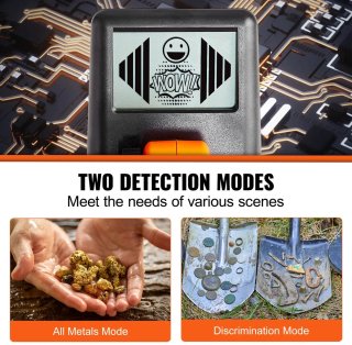 Wat vinden we goed aan de Metaaldetector - Metaalzoekapparaat voor kinderen - Hoge nauwkeurigheid - Verstelbaar 25-37in - 6in spoel - Oplaadbaar - LCD-scherm - Zwart en oranje