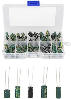 Assortiment elektrolytische condensatoren, 100 stuks 10 waarden 10V-63V 10uf-470uf Hoogwaardige audiocondensator voor de productie van audiocircuits
