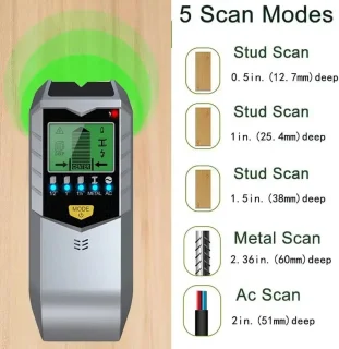 5 In 1 Elektronische Wanddetector Vinders Multifunctioneel Handheld Metaaldetector Stud Hout Vinder Elektronisch Meetinstrument - Zilver