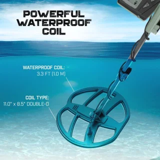 Professionele All-Terrain Pinpoint Metaaldetector met Waterdichte Spoel en Verlicht Display voor Volwassenen