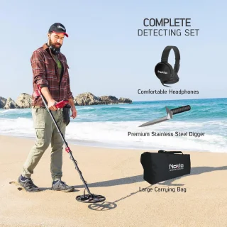Professionele Waterdichte Metaaldetector voor Volwassenen - Lichtgewicht, USB Oplaadbaar, met Verlicht LCD-scherm en Complete Accessoireset
