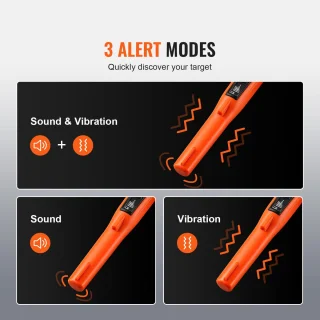 Metaaldetector Pinpointer, IP68 Waterdicht, 4,5 Inch detectiediepte, Lcd-Scherm, 3 Modi, met Holster en 9v Batterij, Ideaal voor Schatzoeken