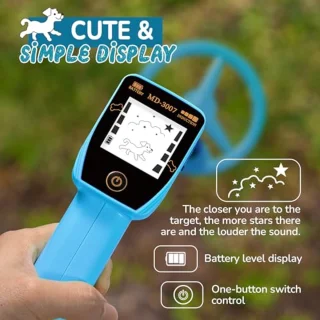Kinderen Metaaldetector USB Oplaadbaar Verstelbaar 60-86 cm Draagbare Metaaldetector met LCD Display voor Buitenavonturen