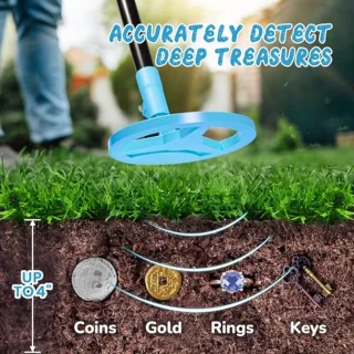 Kinderen Metaaldetector USB Oplaadbaar Verstelbaar 60-86 cm Draagbare Metaaldetector met LCD Display voor Buitenavonturen