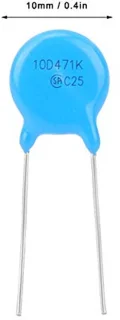 50st varistors inline 10D471K 10K471 met goede contactprestaties, 10 mm diameter 470V