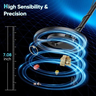Metaaldetectoren Verstelbaar 33-43 Inch Hoge Precisie Waterdichte Metaaldetector met LCD-scherm voor Kinderen en Volwassenen Gouden Detector