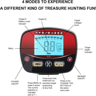 Professionele waterdichte metaaldetector voor schatzoekers en avonturiers - LCD-display, hoge precisie en 5 modi
