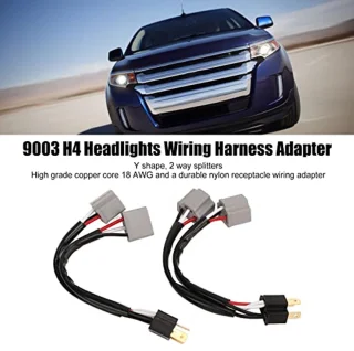 Headlight Splitter Wire, 2 Pieces 9003 H4 Headlights Wiring Harness Socket Adapter Male to Female 2 Way Splitter Wires for Truck Pickup LED Cable Plug