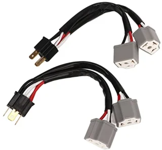 Headlight Splitter Wire, 2 Pieces 9003 H4 Headlights Wiring Harness Socket Adapter Male to Female 2 Way Splitter Wires for Truck Pickup LED Cable Plug