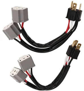 Headlight Splitter Wire, 2 Pieces 9003 H4 Headlights Wiring Harness Socket Adapter Male to Female 2 Way Splitter Wires for Truck Pickup LED Cable Plug