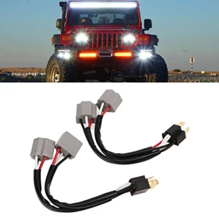Headlight Splitter Wire, 2 Pieces 9003 H4 Headlights Wiring Harness Socket Adapter Male to Female 2 Way Splitter Wires for Truck Pickup LED Cable Plug