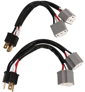 Headlight Splitter Wire, 2 Pieces 9003 H4 Headlights Wiring Harness Socket Adapter Male to Female 2 Way Splitter Wires for Truck Pickup LED Cable Plug