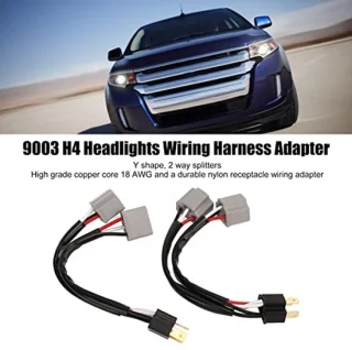 Headlight Splitter Wire, 2 Pieces 9003 H4 Headlights Wiring Harness Socket Adapter Male to Female 2 Way Splitter Wires for Truck Pickup LED Cable Plug