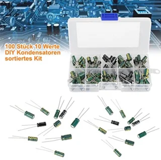 Assortiment elektrolytische condensatoren, 100 stuks 10 waarden 10V-63V 10uf-470uf Hoogwaardige audiocondensator voor de productie van audiocircuits