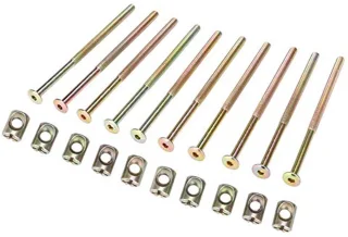 10 STKS M6 120mm Meubelschroeven Koolstofstaal Meubelschroef met 6mm Vatmoeren Connector voor Houtpanelen Kasten Kasten