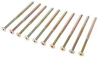10 STKS M6 120mm Meubelschroeven Koolstofstaal Meubelschroef met 6mm Vatmoeren Connector voor Houtpanelen Kasten Kasten