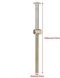 10 STKS M6 120mm Meubelschroeven Koolstofstaal Meubelschroef met 6mm Vatmoeren Connector voor Houtpanelen Kasten Kasten