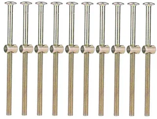 10 STKS M6 120mm Meubelschroeven Koolstofstaal Meubelschroef met 6mm Vatmoeren Connector voor Houtpanelen Kasten Kasten