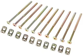 10 STKS M6 120mm Meubelschroeven Koolstofstaal Meubelschroef met 6mm Vatmoeren Connector voor Houtpanelen Kasten Kasten