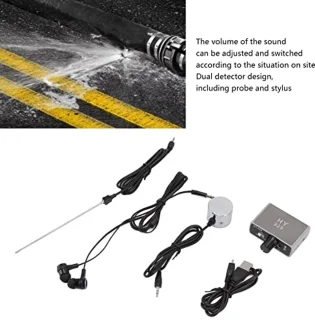Water Leakage Detection, HY 929 Underground Water Pipe Leakage Monitor, 20000x Audio Magnification, Water Pipe Single Detector Accessory Kit with Earphone for Indoor and Outdoor