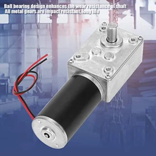 12 V 8 mm wormwielreductiemotor, geruisarme metalen tandwiel met hoge torsie, elektrische turbo-snelheidsreductiemiddel met kogellager (12 V 130 U/min)