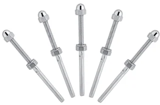 20 Stuks Roestvrijstalen Draadeinden met Schroefdraad Zorgen voor Spanning voor 1/8'' Kabel, Duurzaam en Stevig, Geschikt voor Houten Palen Binnen of Buiten