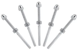 20 Stuks Roestvrijstalen Draadeinden met Schroefdraad Zorgen voor Spanning voor 1/8'' Kabel, Duurzaam en Stevig, Geschikt voor Houten Palen Binnen of Buiten